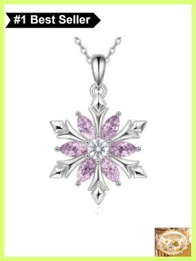 925 Sterling Silver Snowflake Pendant Necklace Christmas Jewelry Gift